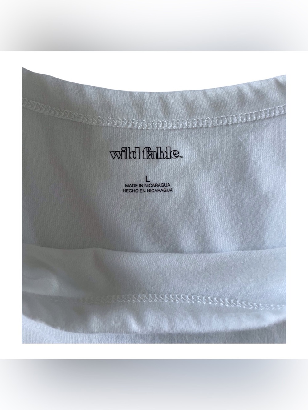Women's Girls Junior Wild Fable White Crop Top, L - Picture 4 of 9